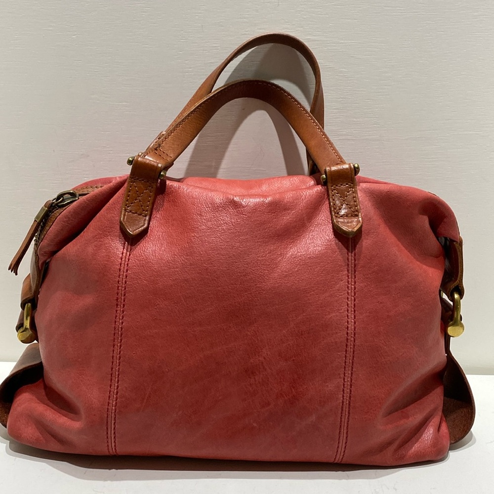 1937 ACCESSORIES (Madewell) “Kensington” Red Leather Satchel